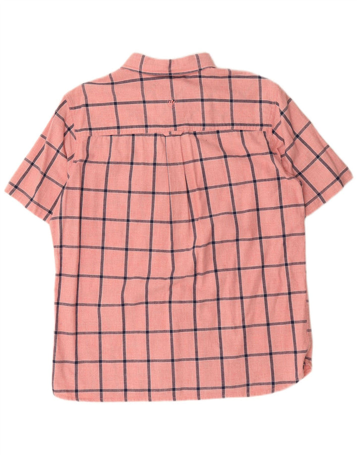 Fat Face Mens Short Sleeve Shirt Large Pink Check Cotton