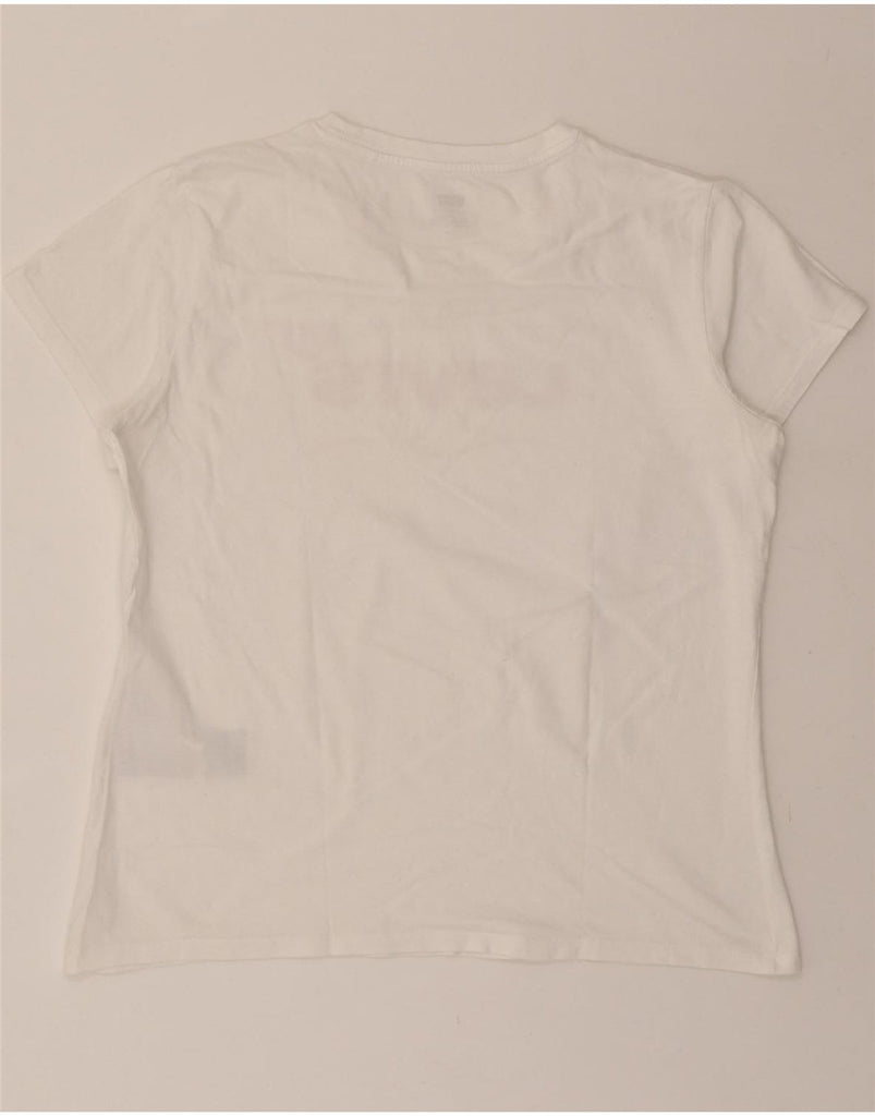 LEVI'S Womens Graphic T-Shirt Top UK 16 Large White Cotton Vintage Levi's and Second-Hand Levi's from Messina Hembry 