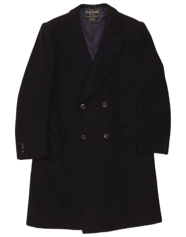 Carlo Bardelli Mens Double Breasted Coat UK 36 Small Navy Blue