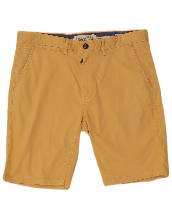 Fat Face Mens Chino Shorts W34 Large Yellow Cotton