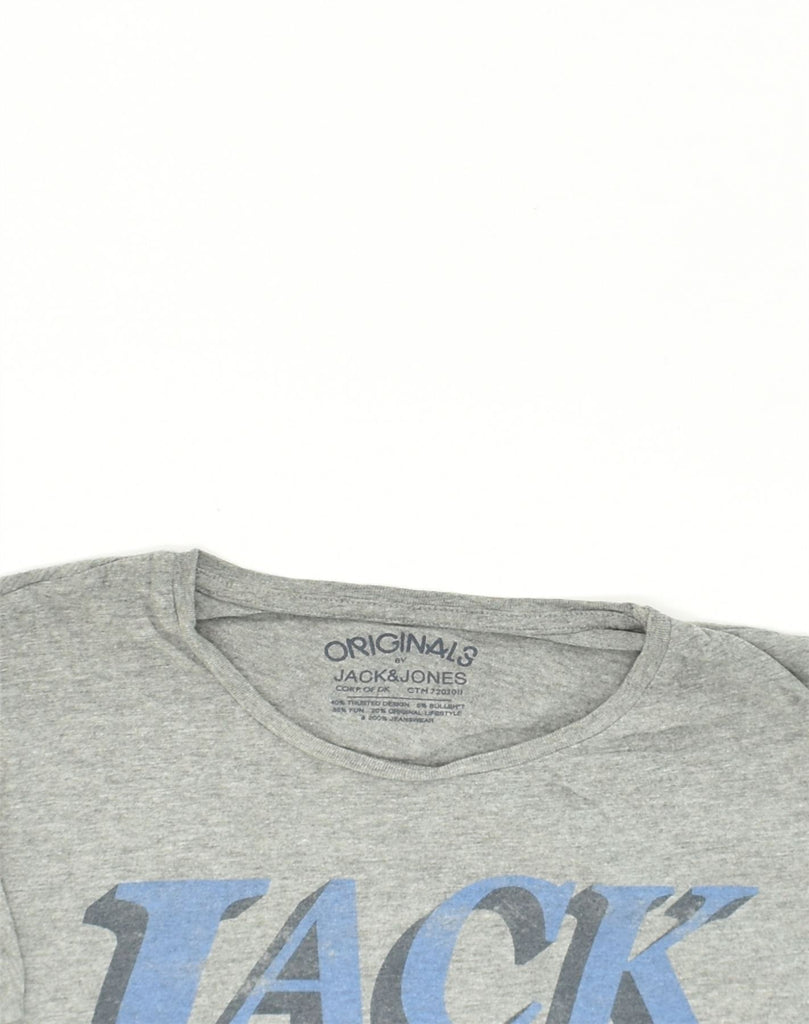 JACK & JONES Mens Graphic T-Shirt Top Medium Grey Cotton | Vintage Jack & Jones | Thrift | Second-Hand Jack & Jones | Used Clothing | Messina Hembry 