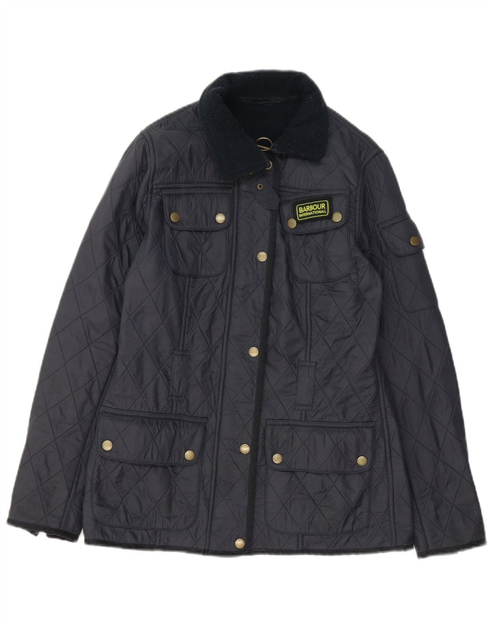 Barbour Womens Quilted Jacket UK 8 Small Navy Blue