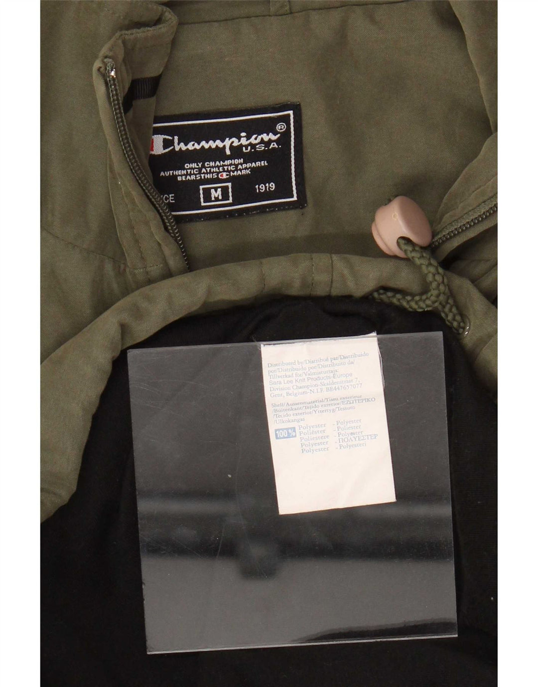 Champion Mens Tracksuit Top Jacket Medium Khaki Polyester