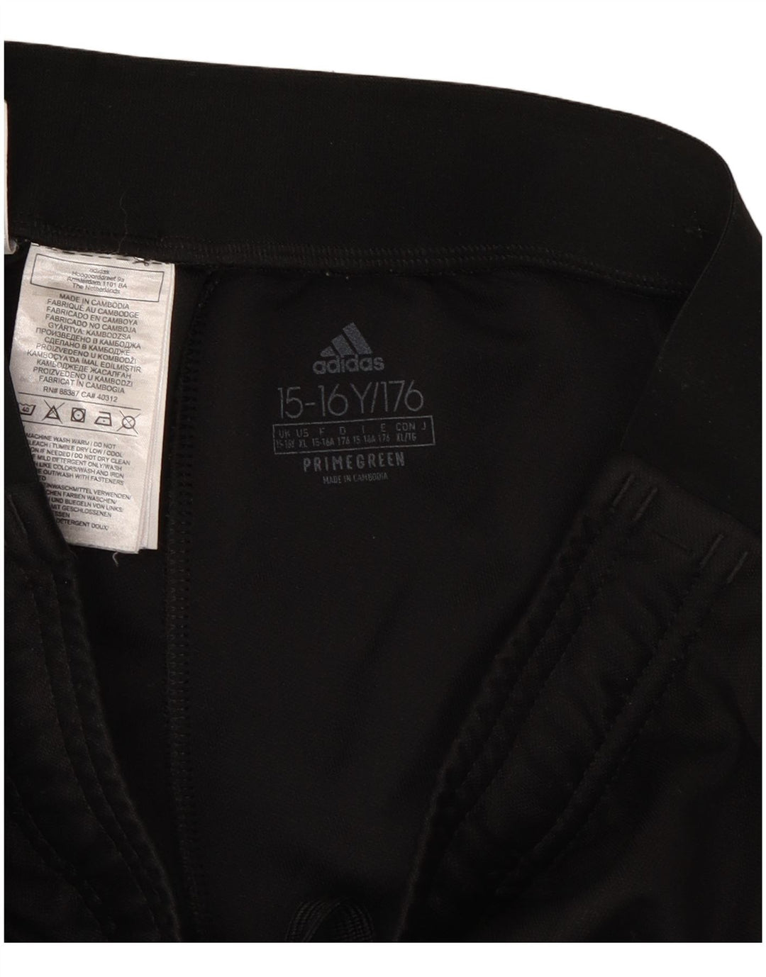 ADIDAS Boys Aeroready Tracksuit Trousers 15-16 Years Black Polyester