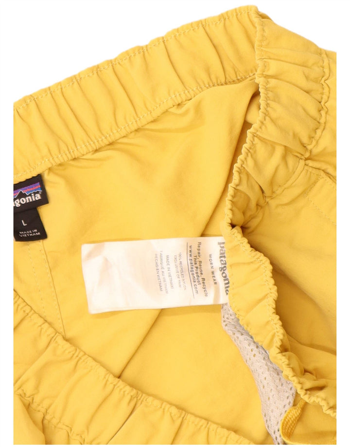 PATAGONIA Womens Sport Shorts UK 14 Large  Yellow Nylon