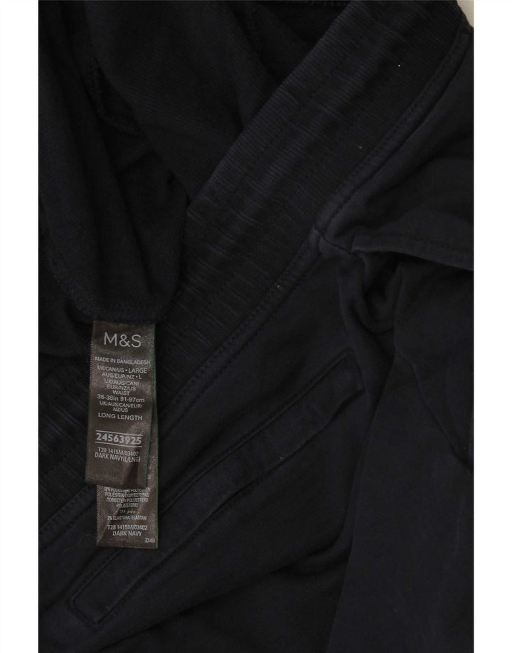 Marks & Spencer Mens Tracksuit Trousers Large Navy Blue Cotton