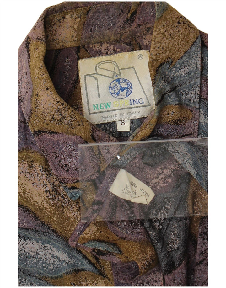 VINTAGE Mens Shirt Small Multicoloured Floral Viscose