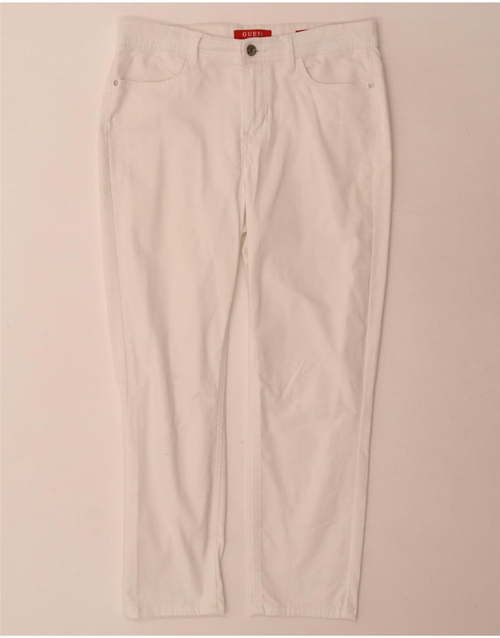 Guess Womens Slim Cropped Trousers W28 L25 White Cotton