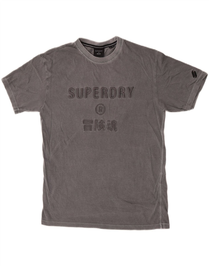 Superdry Womens Oversized Graphic T-Shirt Top UK 10 Small  Grey Cotton