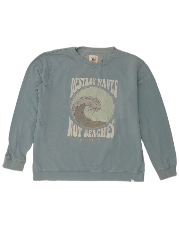 Rip Curl Mens Graphic Sweatshirt Jumper Small Blue Cotton