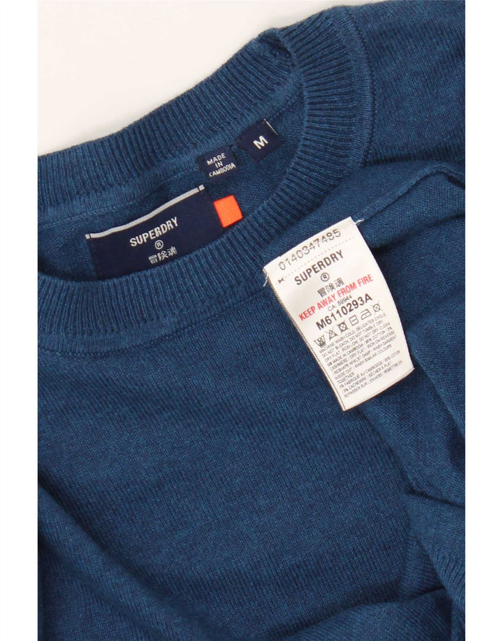 Superdry Mens Crew Neck Jumper Sweater Medium Blue Cotton
