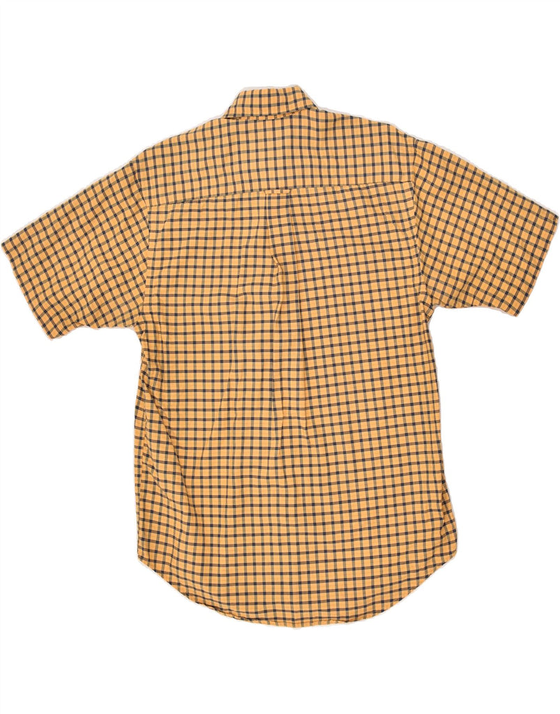 NAUTICA Mens Short Sleeve Shirt Small Yellow Check Cotton | Vintage Nautica | Thrift | Second-Hand Nautica | Used Clothing | Messina Hembry 