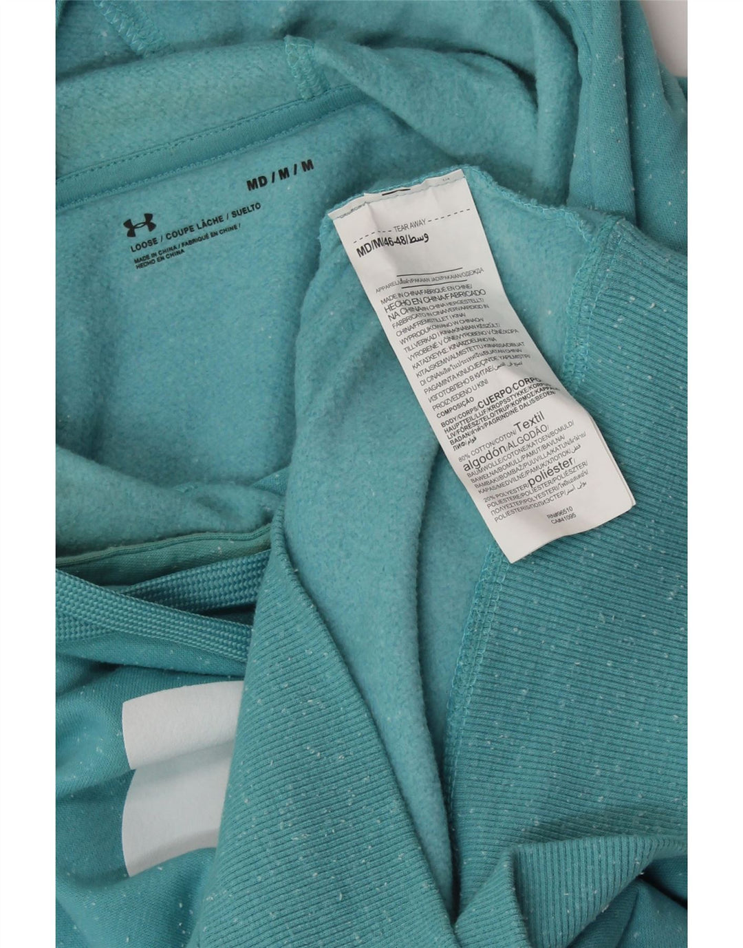 UNDER ARMOUR Womens Oversized Hoodie Jumper UK 14 Medium Blue Flecked