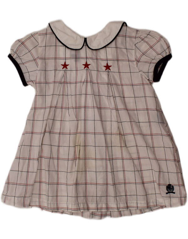 TOMMY HILFIGER Baby Girls A-Line Dress 12-18 Months White Check Cotton