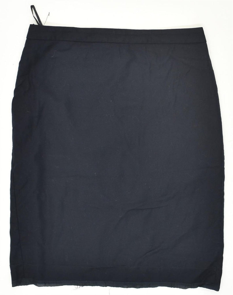 J. CREW Womens Straight Skirt US 8 Medium W32  Navy Blue Cotton | Vintage J. Crew | Thrift | Second-Hand J. Crew | Used Clothing | Messina Hembry 