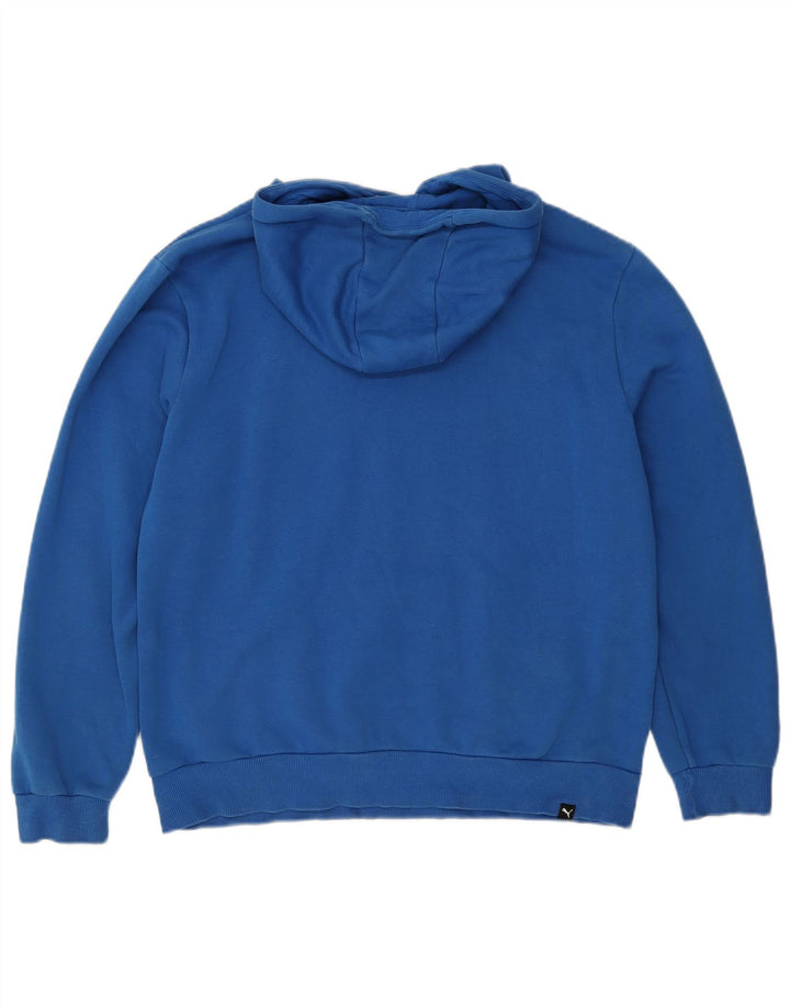 PUMA Mens Graphic Hoodie Jumper Medium Blue