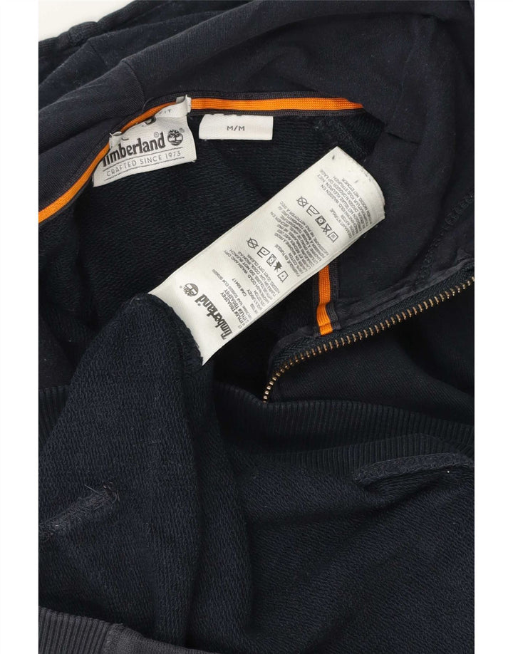 Timberland Mens Zip Hoodie Sweater Medium Navy Blue Cotton