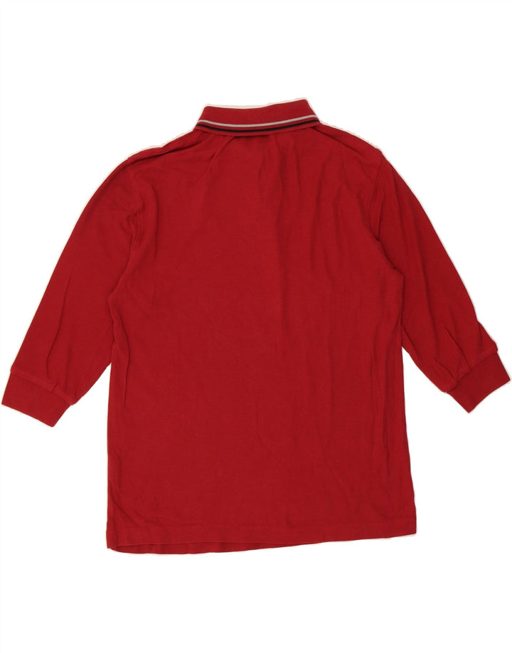 LOTTO Mens 3/4 Sleeve Polo Shirt Medium Red Cotton Vintage Lotto and Second-Hand Lotto from Messina Hembry 
