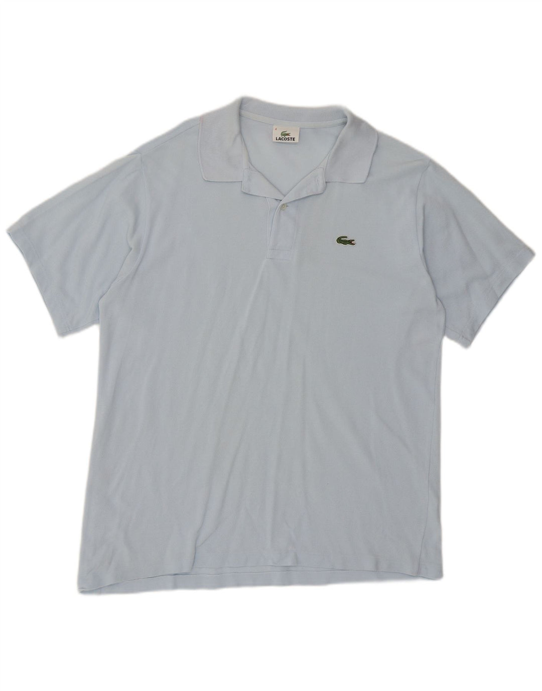 Lacoste Mens Polo Shirt Size 4 Medium Blue Cotton