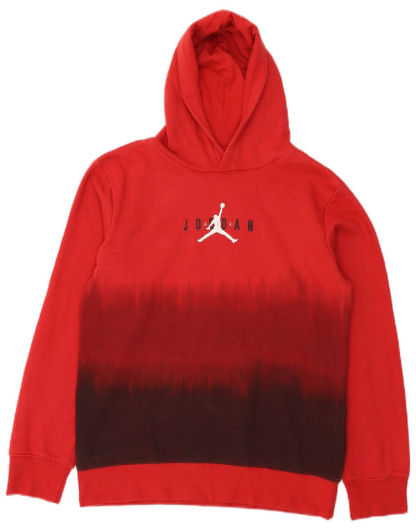 Jordan Boys Graphic Hoodie Jumper 13-14 Years XL  Red Colourblock Cotton