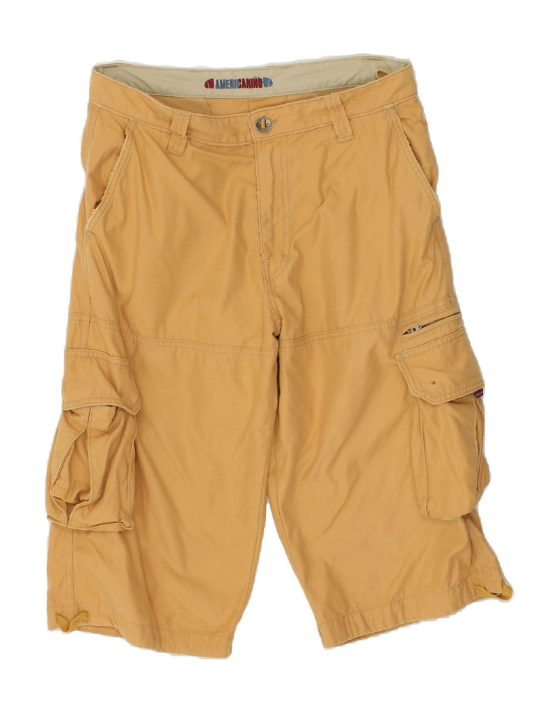 AMERICANINO Mens Cargo Shorts IT 48 Medium W32 Brown Cotton | Vintage Americanino | Thrift | Second-Hand Americanino | Used Clothing | Messina Hembry 