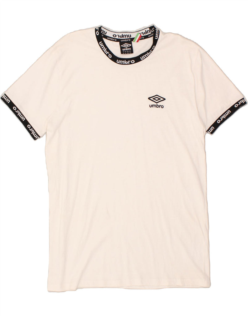 UMBRO Womens Graphic T-Shirt Top UK 18 XL White Cotton | Vintage Umbro | Thrift | Second-Hand Umbro | Used Clothing | Messina Hembry 