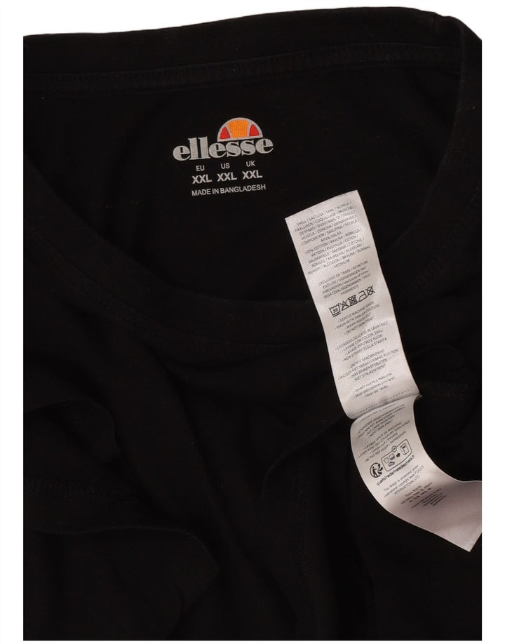 Ellesse Mens T-Shirt Top 2XL Black Cotton