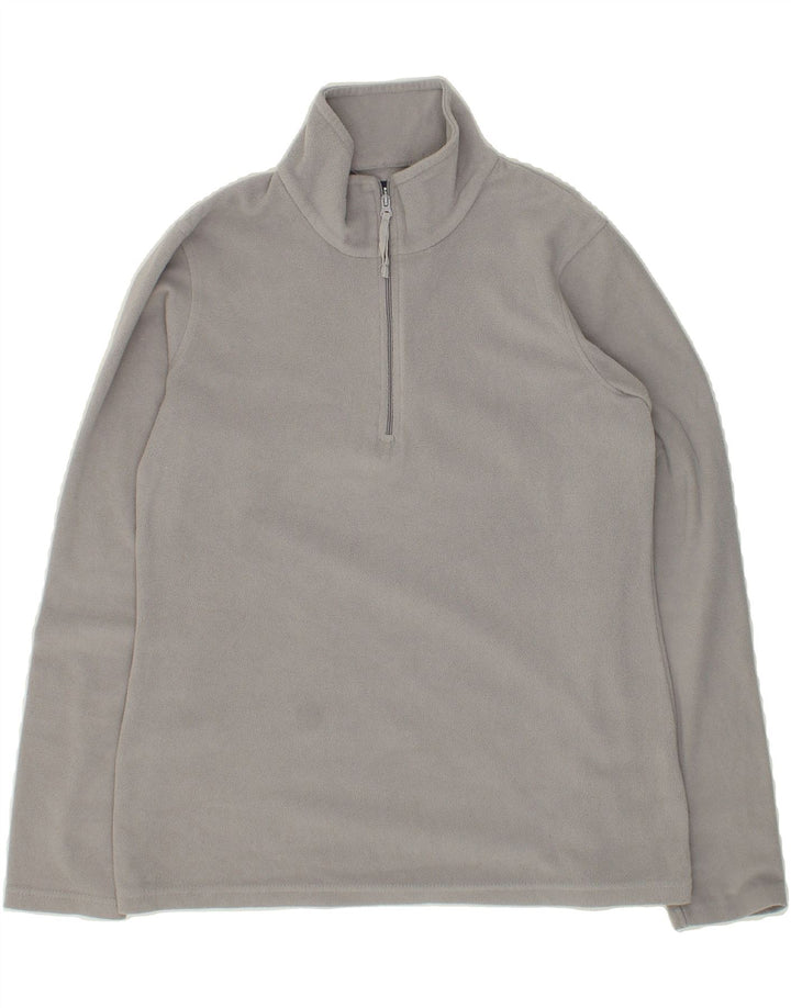 MOUNTAIN WAREHOUSE Womens Zip Neck Fleece Jumper UK 14 Medium Grey Vintage Mountain Warehouse and Second-Hand Mountain Warehouse from Messina Hembry 