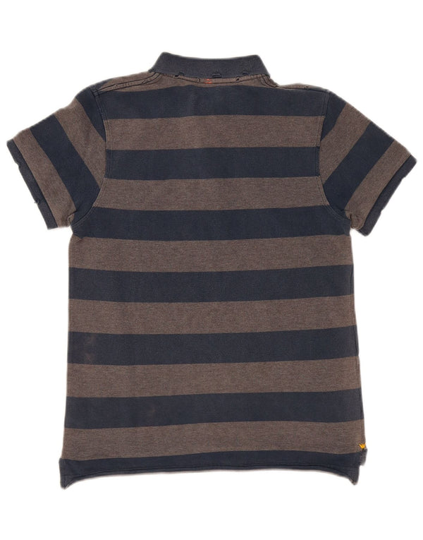 Sun68 Boys Polo Shirt 11-12 Years Grey Striped Cotton
