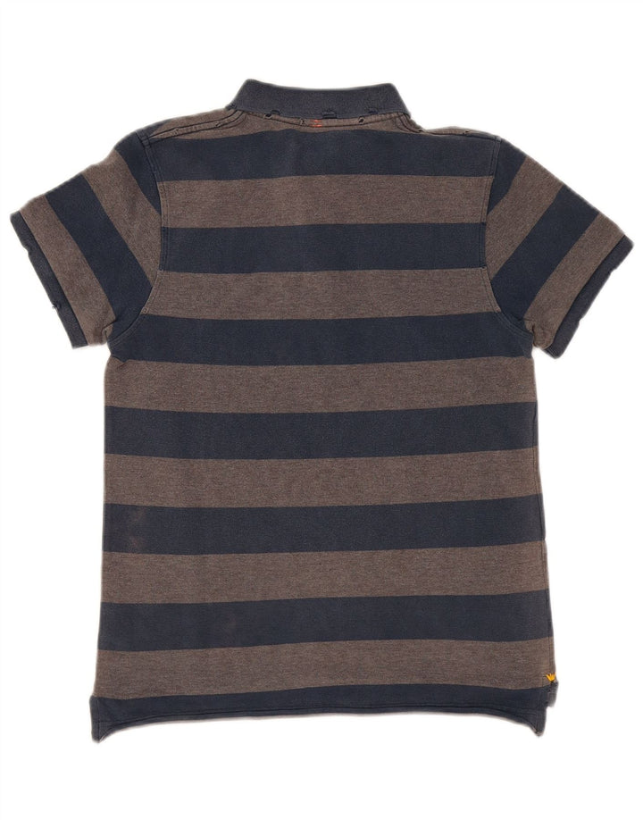 Sun68 Boys Polo Shirt 11-12 Years Grey Striped Cotton