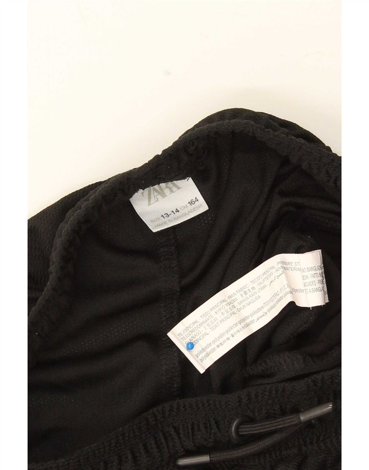 Zara Boys Graphic Sport Shorts 13-14 Years Black Polyester
