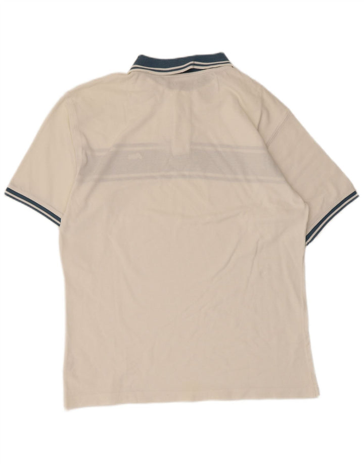 Asics Mens Polo Shirt XL White Colourblock Cotton
