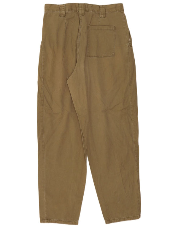 Topshop Womens Tapered Casual Trousers UK 12 Medium W30 L29 Khaki Cotton