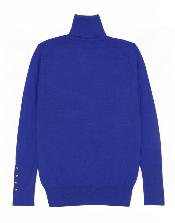 Zara Womens Roll Neck Jumper Sweater UK 10 Small Blue Viscose