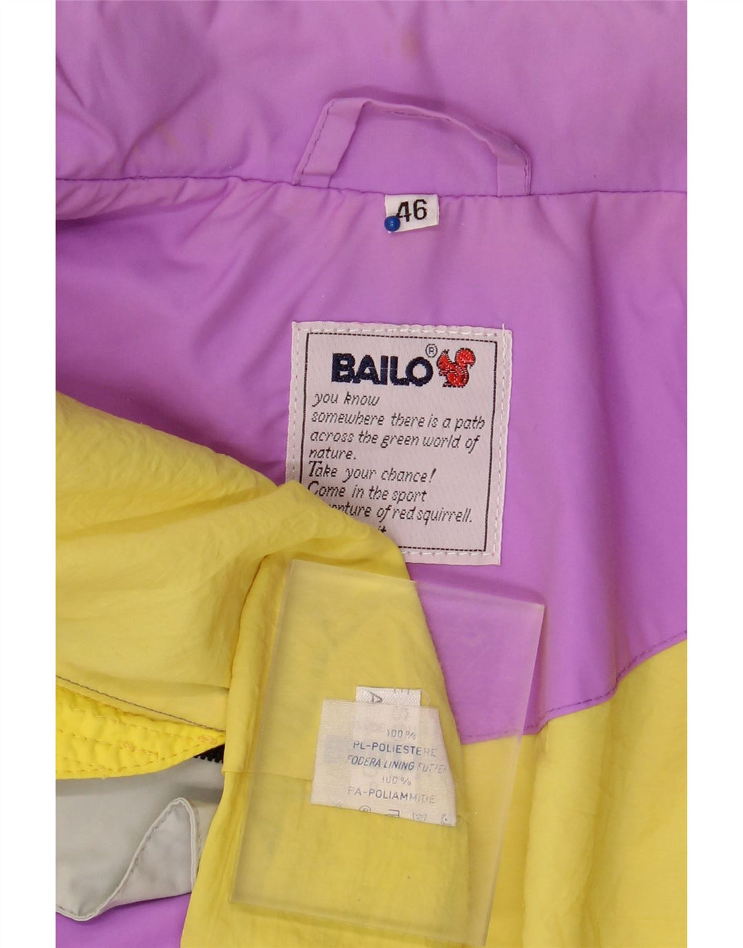 Bailo Mens Windbreaker Jacket IT 46 Small Purple Colourblock Polyester