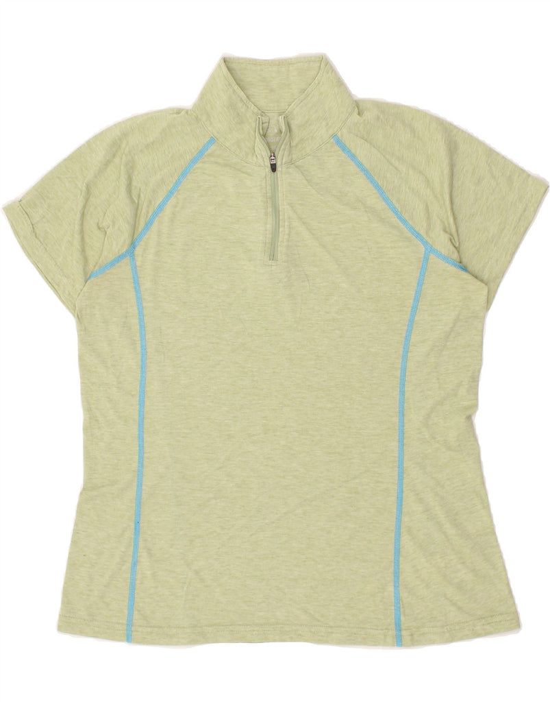 ORVIS Womens Zip Neck T-Shirt Top UK 12 Medium Green Polyester Vintage Orvis and Second-Hand Orvis from Messina Hembry 