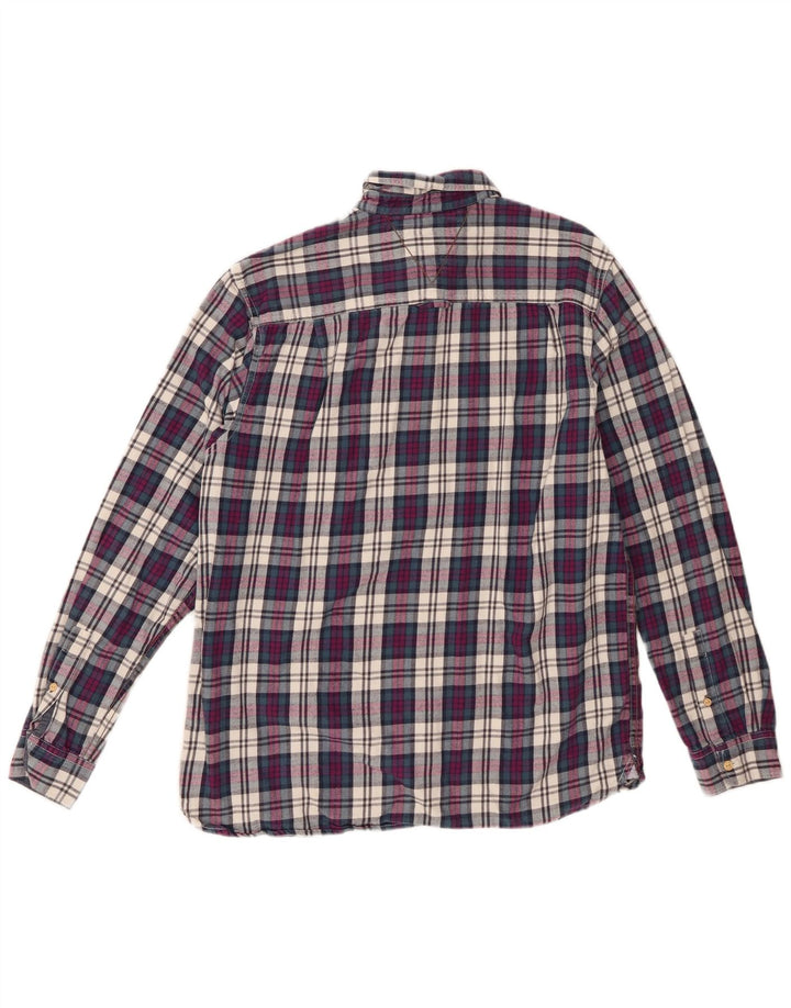 White Stuff Mens Classic Fit Flannel Shirt Medium Purple Check Cotton