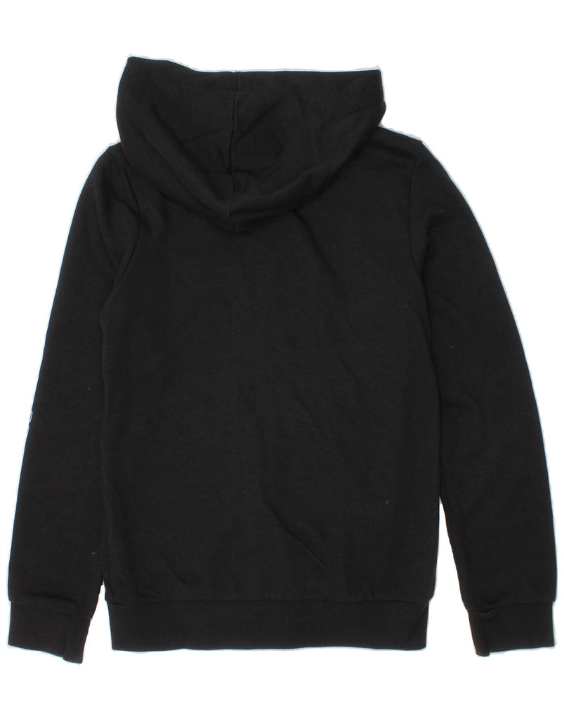ADIDAS Girls Graphic Zip Hoodie Sweater 9-10 Years Black Cotton Vintage Adidas and Second-Hand Adidas from Messina Hembry 