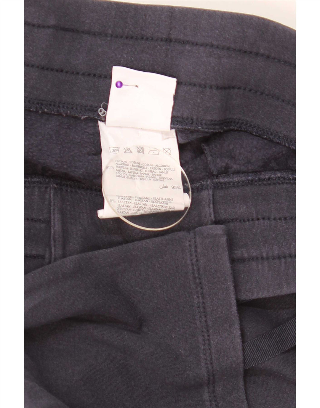 Champion Womens Tracksuit Trousers UK 12 Medium Navy Blue Cotton