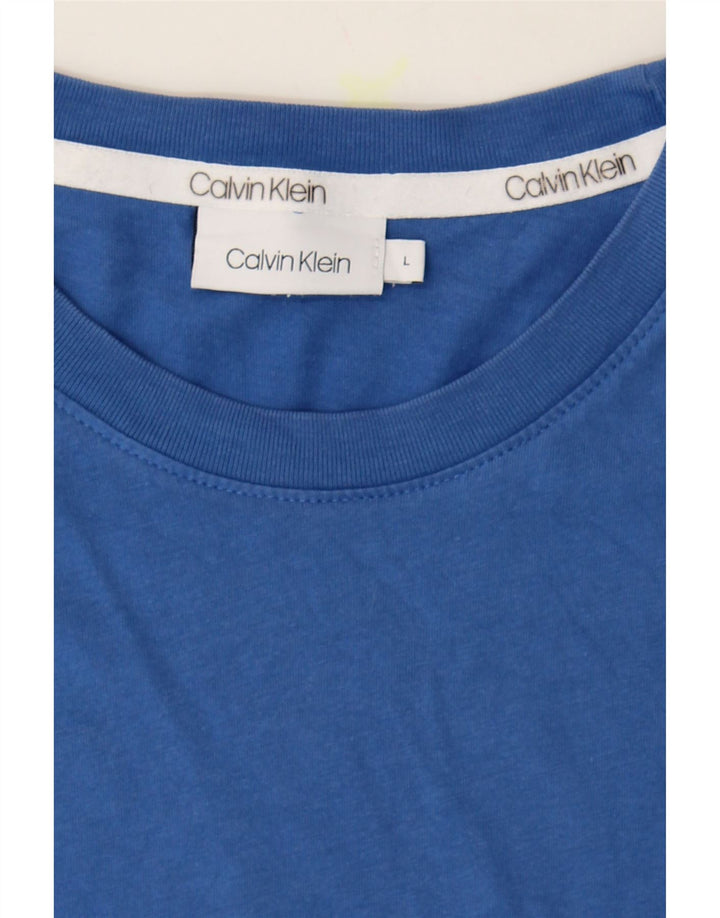 CALVIN KLEIN Mens T-Shirt Top Large Blue Cotton Vintage Calvin Klein and Second-Hand Calvin Klein from Messina Hembry 
