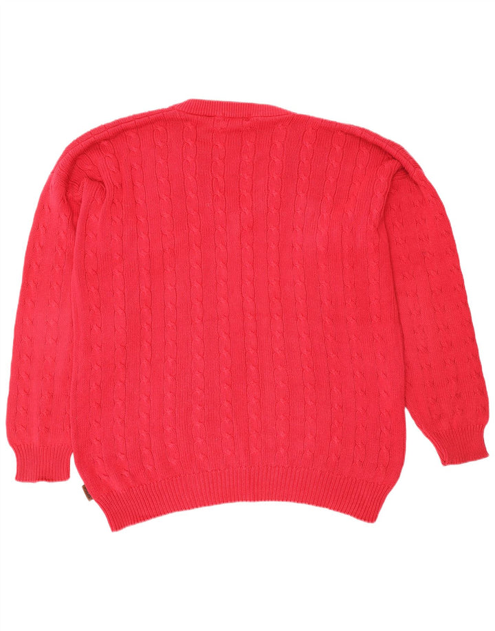 FILA Mens V-Neck Jumper Sweater IT 54 XL Red Cotton