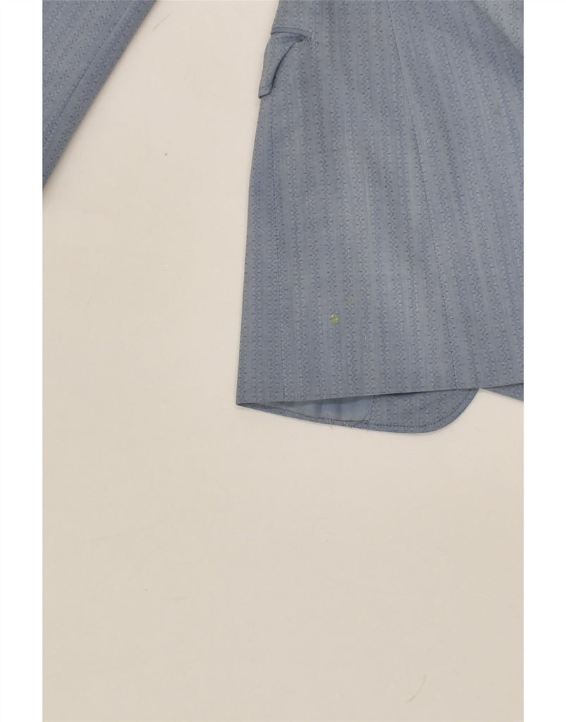 VINTAGE Mens 3 Button Blazer Jacket IT 48 Medium Blue Striped Polyester | Vintage Vintage | Thrift | Second-Hand Vintage | Used Clothing | Messina Hembry 