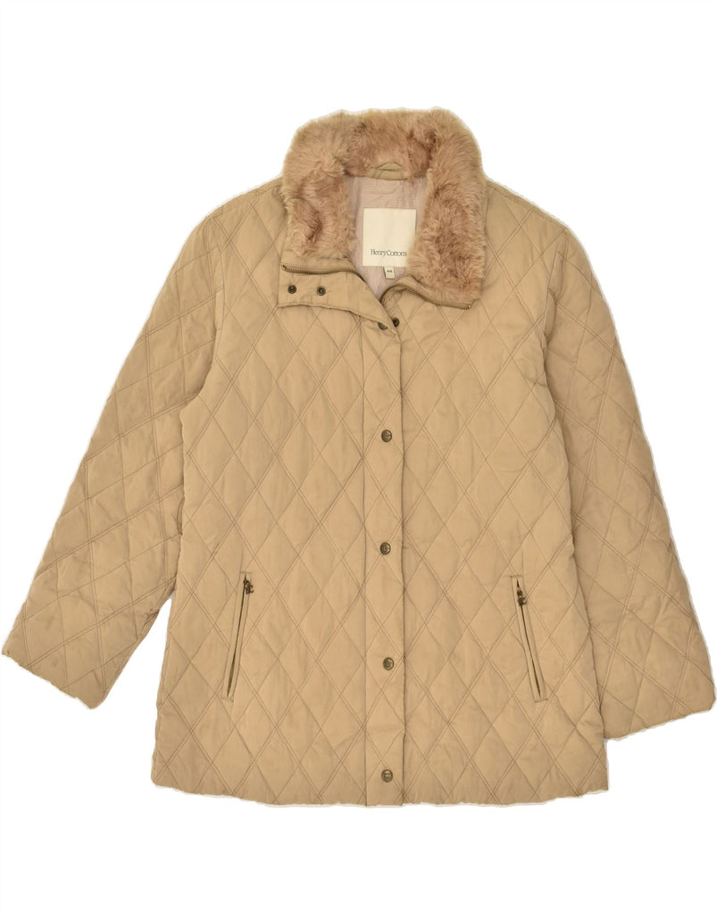 HENRY COTTONS Womens Quilted Jacket IT 46 Large Beige | Vintage Henry Cottons | Thrift | Second-Hand Henry Cottons | Used Clothing | Messina Hembry 