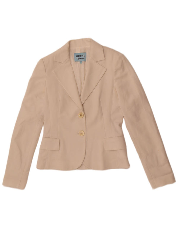 Guess By Marciano Womens 2 Button Blazer Jacket IT 40 Small White