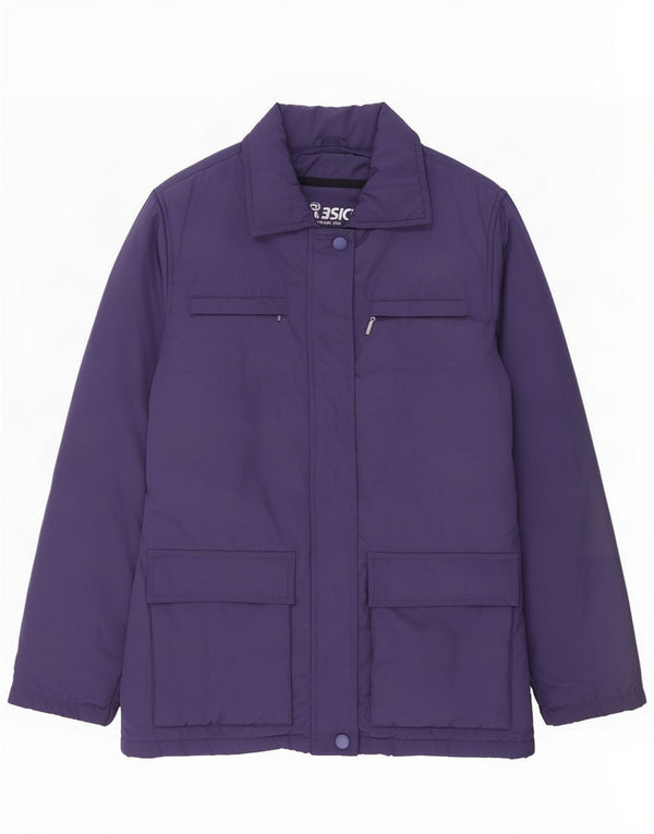 Asics Womens Padded Jacket UK 16 Large Navy Blue Polyester