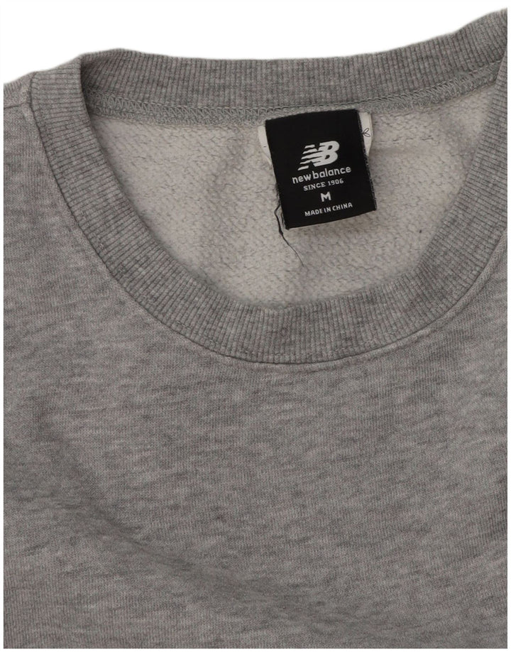 New Balance Mens Sweatshirt Jumper Medium Grey Flecked Cotton