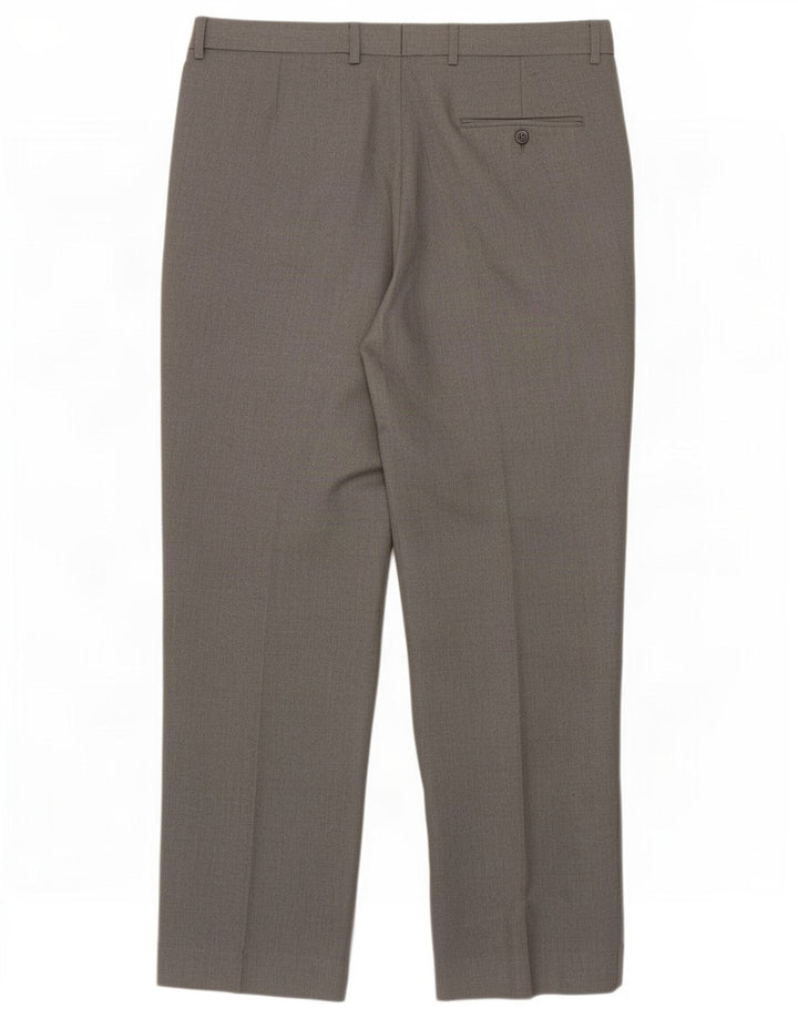 Marks & Spencer Mens Regular Fit Suit Trousers W36 L29 Grey Polyester