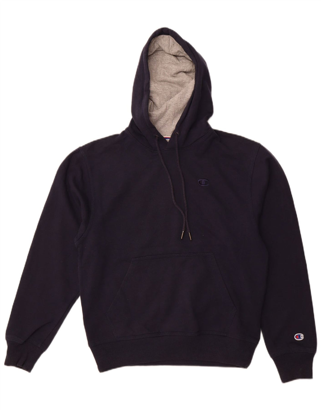 CHAMPION Mens Hoodie Jumper Small Navy Blue Cotton