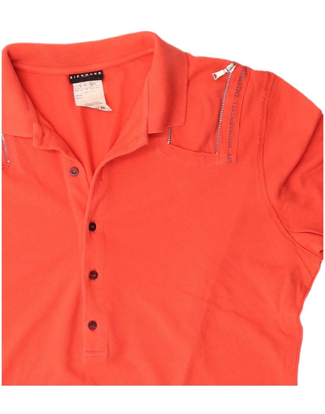 Richmond Womens Polo Shirt UK 16 Large Orange Cotton