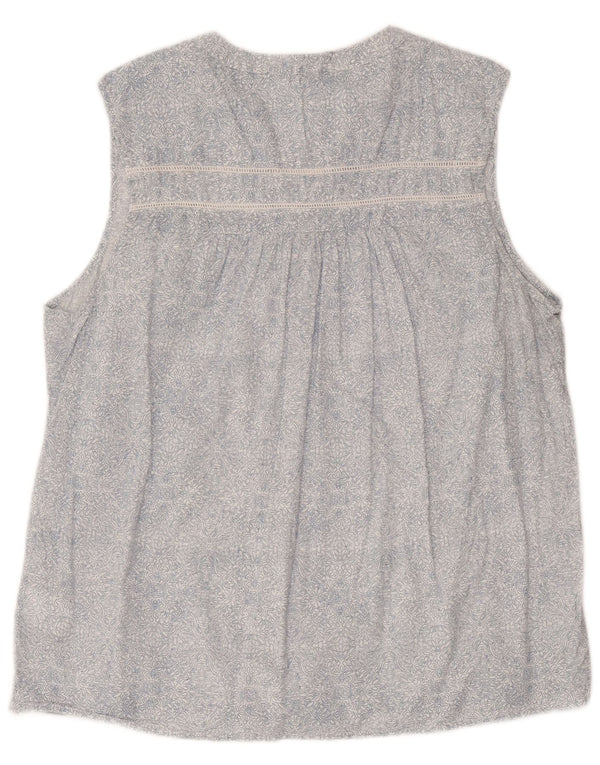 Mountain Warehouse Womens Sleeveless Blouse Top UK 20 2XL Blue Floral